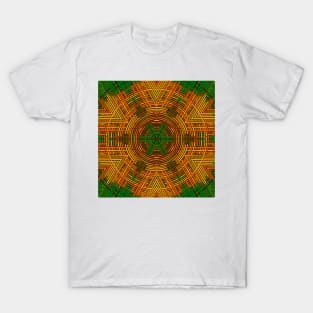 Weave Mandala Yellow Orange and Green T-Shirt